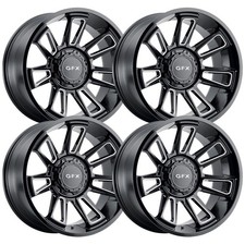 Set-4 G-fx Tr21 18x9 5x135 Black Milled 0mm Wheels Rims 18 Inch