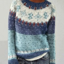 Thick Needle Digital Printing 3D Round Neck Sweater Top Men