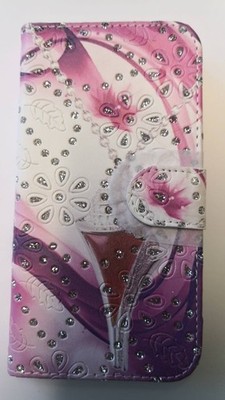 Tasche für Iphone 11 Case Flip Cover Etui Tasche Pink rosa Strass Schmuck