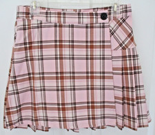 EUC, Jolt Girls Pink Plaid Flap Skirt, Size Medium, Pleated, Stretch