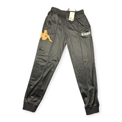 Kappa Black Track Pants Ambret Logo Size Large Retro BNWT