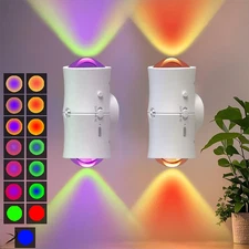 2X LED Wall Light Motion Sensor Light USB Rechargeable Night Light Colorful Lamp