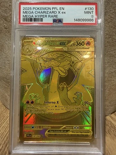 Pokémon Phantasmal Flames Mega Charizard X ex Mega Hyper Rare Holo PSA 9 130/094