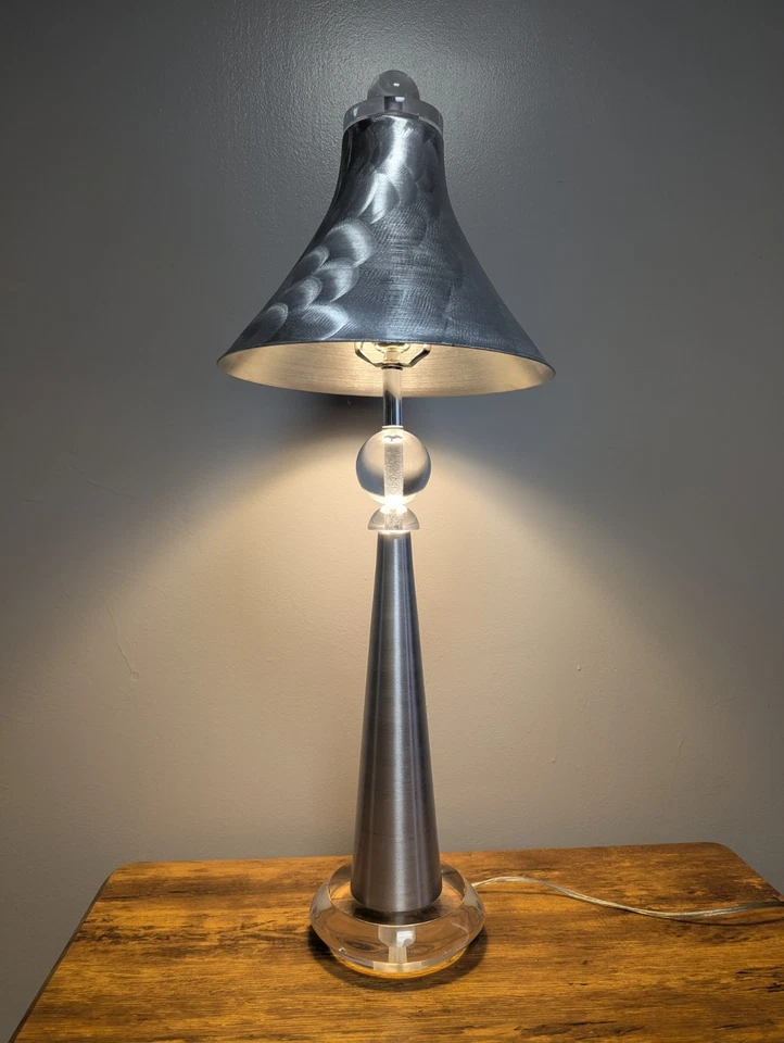 Modern Luxury Hand-Forged Aluminum Acrylic Table Lamp， Non-Slip Noise-Free Base, - Image 2 of 4