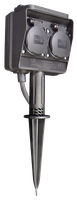 Gartensteckdose 2-Fach IP44 Erdpieß 3M Kabel Garten Steckdose AußEn Steckdose