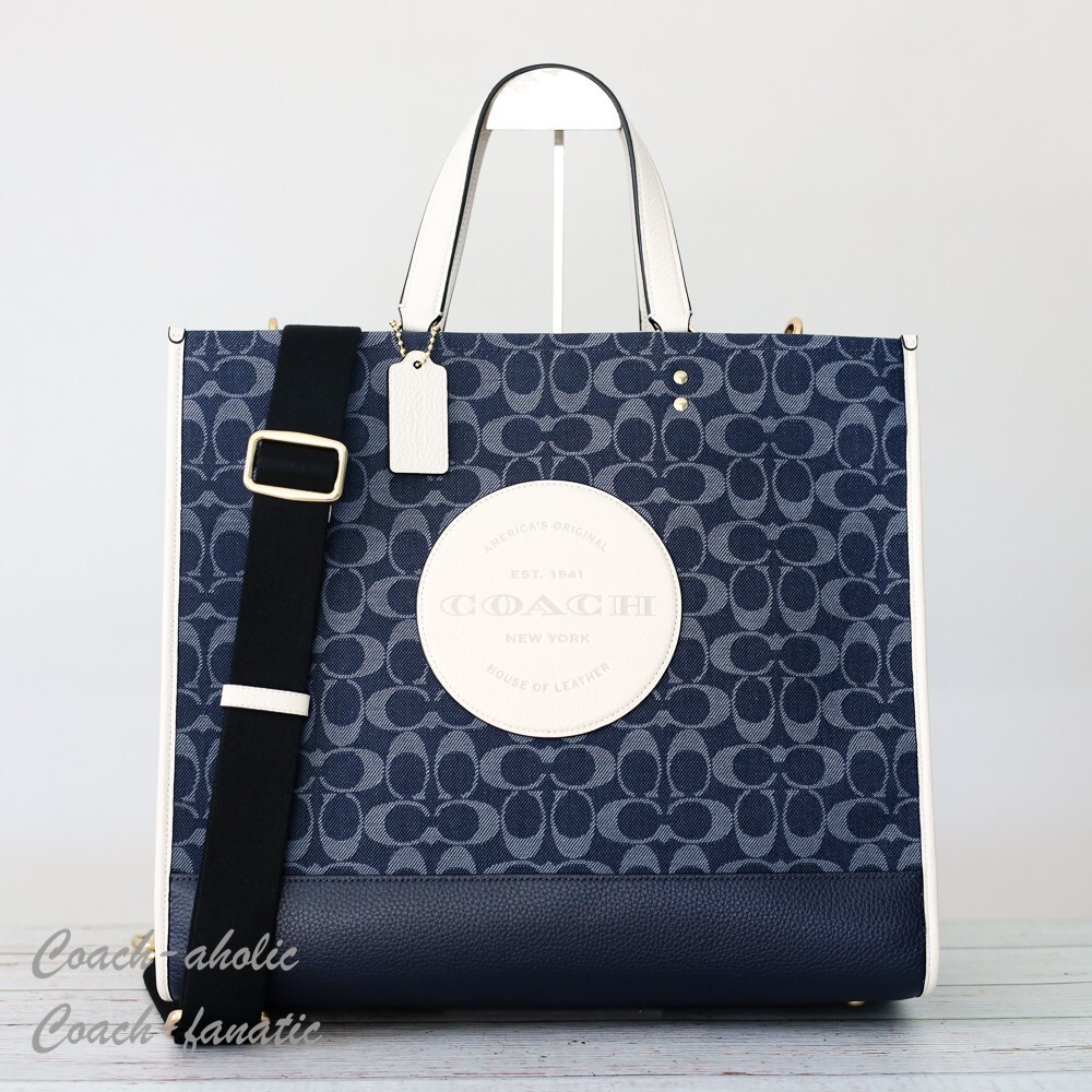 NWT Coach C2827 Dempsey Tote Bag 40 In Signature Denim With Coach 