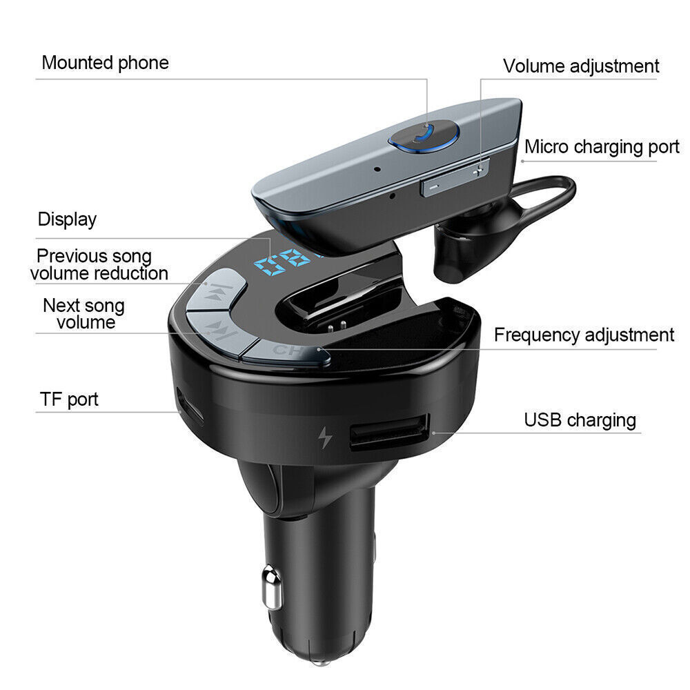 Bluetooth Car Wireless Adapter FM Transmitter MP3 Player Radio Kit USB