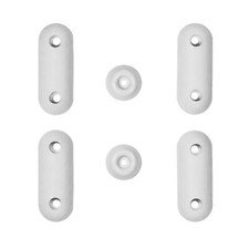 White Rubber Buffer set with Round and Enlongated Buffers for Toilet Seats