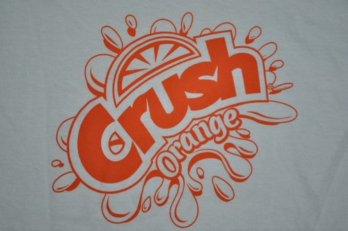 t-shirt large orange crush soda pop soft drink