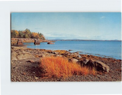 #ad #ad Postcard Union River Bay and Bar Harbor Mountains Maine USA North America $4.95