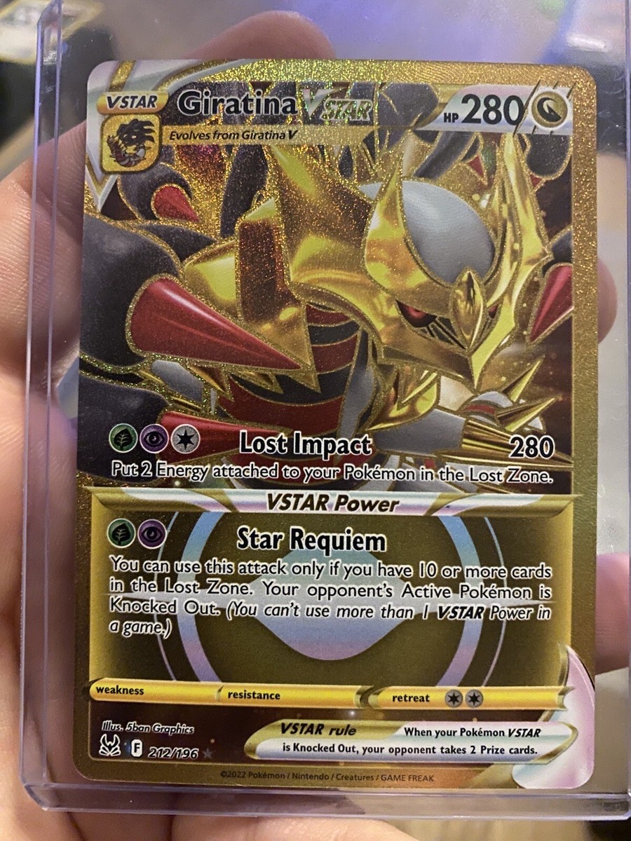 Giratina VSTAR Gold Secret Rare 212/196 Lost Origin Pokemon Card