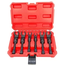 6-Piece Hexagonal Open-End Wrench Set, Oil Pipe Removal Socket Wrench 12mm-19mm