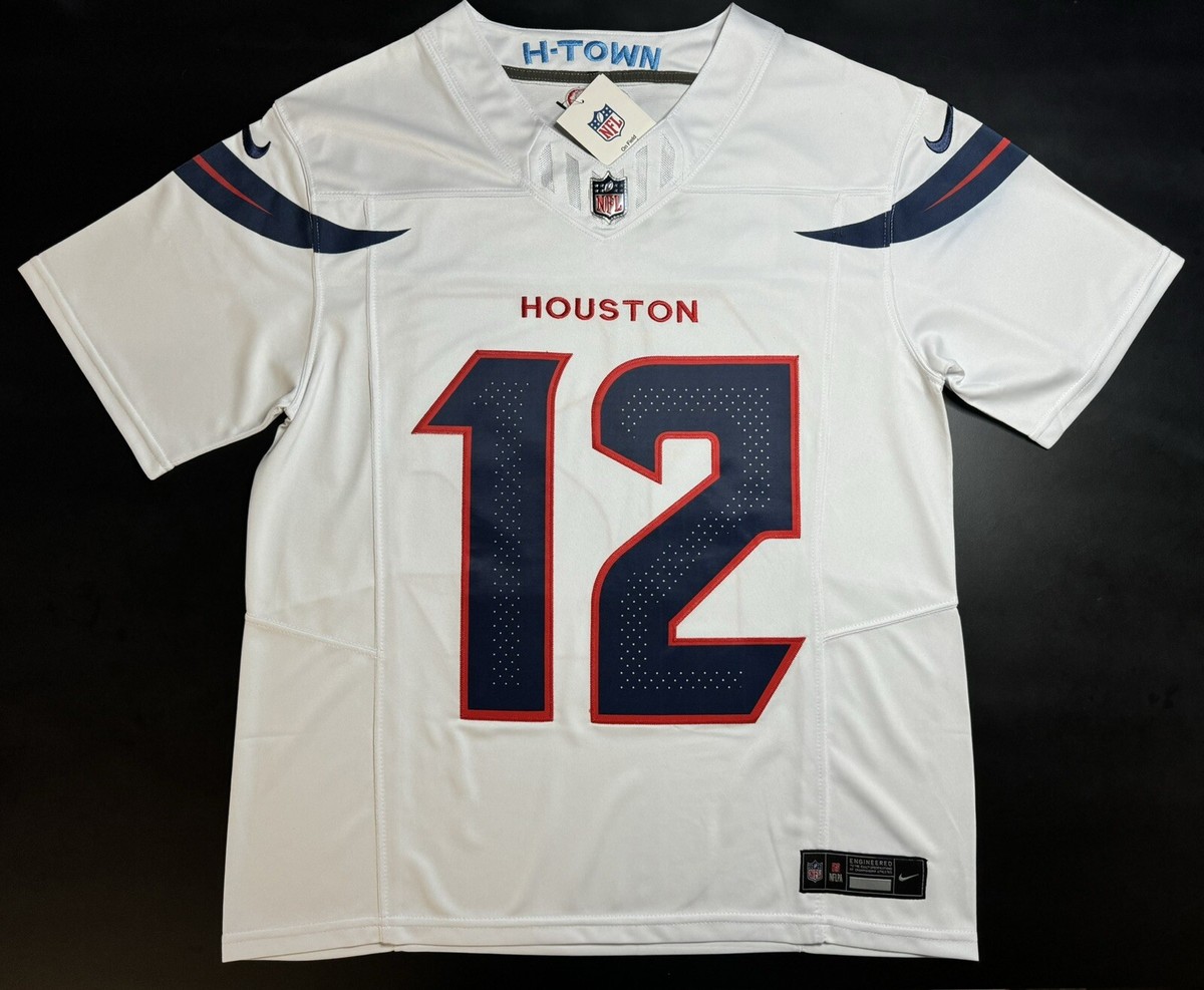 Medium Nico Collins #12 Vapor FUSE Jersey White Elite Quality