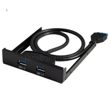 USB 3.0 Front Panel 3.5" Expansion Bay to 20-Pin MoBo Bracket Cable (2-Port)