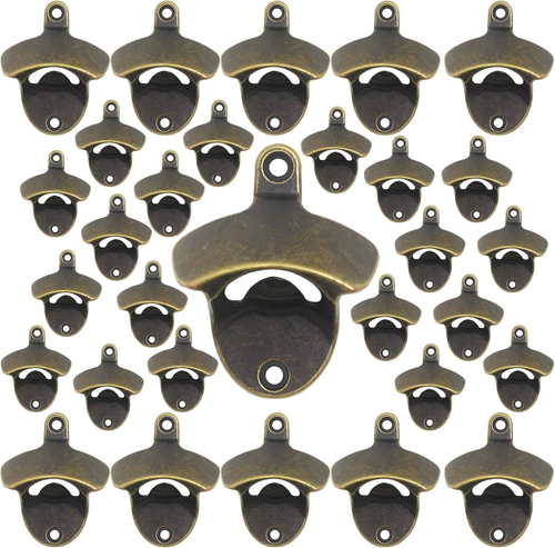 30 PCS Bottle Opener Wall Mounted Bulk Beer Cap Opener Post Mounted Stainless fo