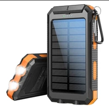 High-Capacity Solar Battery Pack - 10,000mAh with LED Flashlight