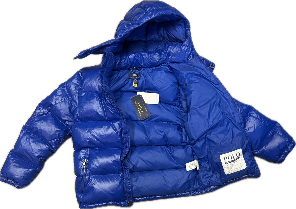 RALPH Ralph Lauren Goose Down Puffer Jacket Boys Large Blue