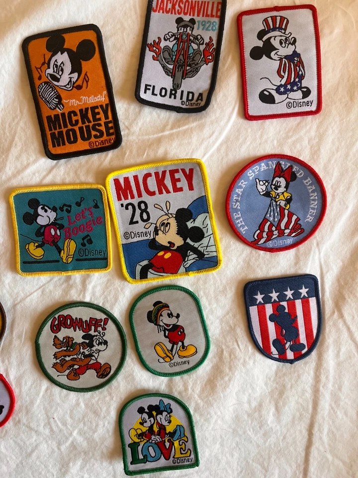 21 pc Vintage Style Disney Sew On Patches - Mickey Mouse, Minnie, Disneyland - Image 3 of 4