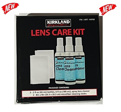 Kirkland Eyeglass Care Lens 3 Kit Spray Cleaner 2 Microfiber Improved and Better