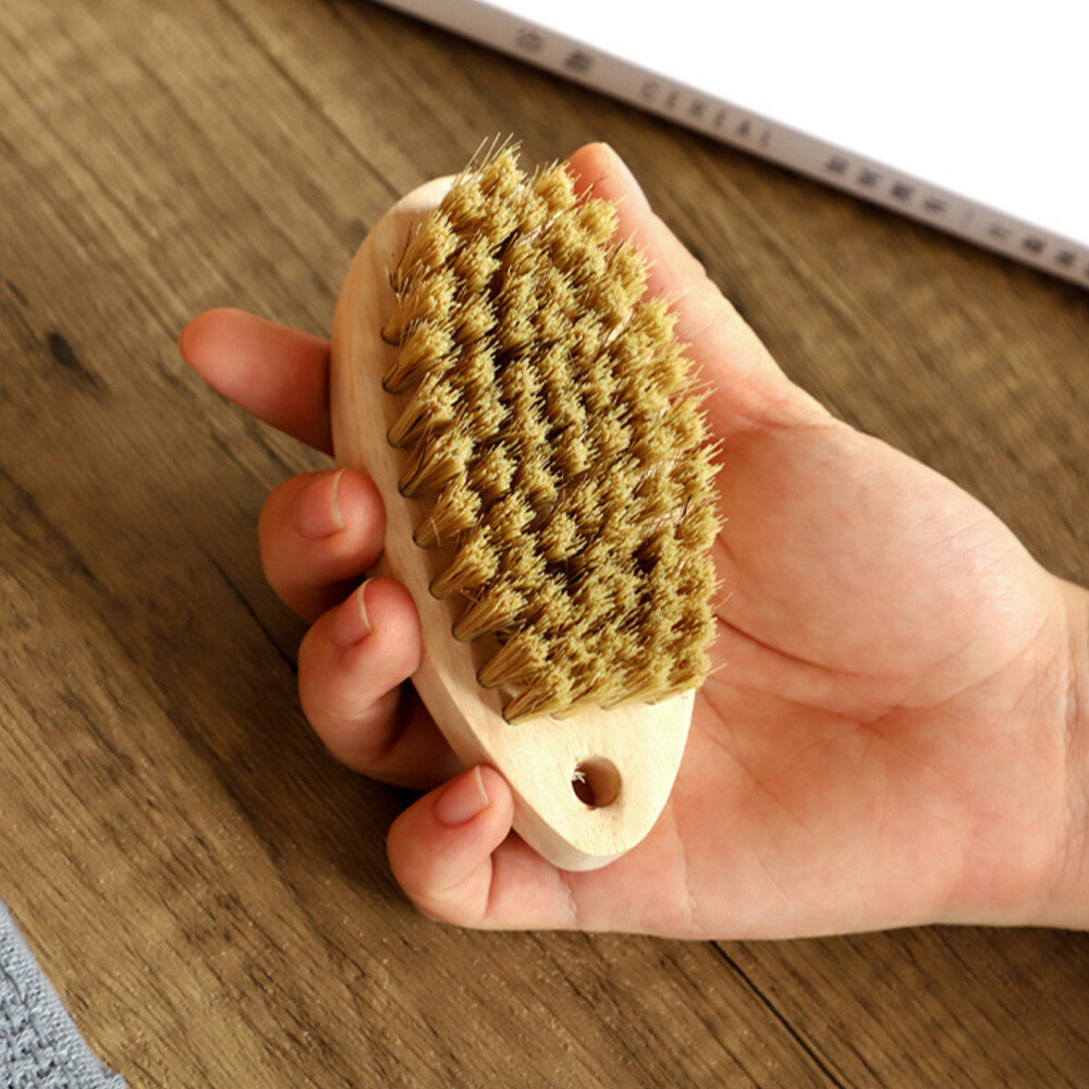 2 Pcs Hard Bristle Hand Brush Cleaning Wooden Handle Multipurpose eBay