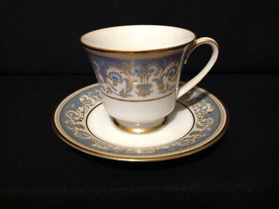 食器 Noritake 2045 POLONAISE Noritake Polonaise 2045 One (1) Footed Tea Cup & Saucer Set Mult