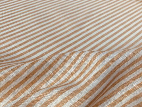 Candy Stripe Linen Fabric Light Cotton Material Ticking White Lines 150cm Wide - Picture 34 of 39