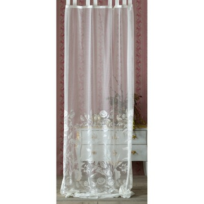 10 cm style shabby c Rideau Ballade blanc a passants 150 x 290 Blanc Mariclo