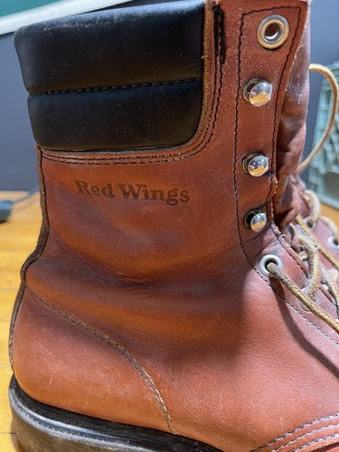 Scarpe stivali vintage pelle ala rossa ottime condizioni taglia 7 - Foto 3 di 8