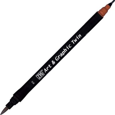 Art and Graphic Twin Tip Brush Marker Pen 072 Dark Sand - Gummi/Skizzieren # NEU