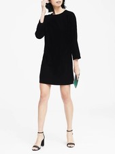 Banana Republic Dark Blue Velvet Shift Dress Size 4 NWT