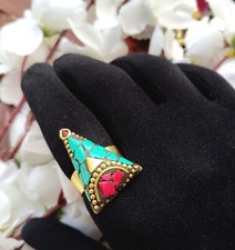 Natural Amazing Coral  Turquoise Tibet Ring Tribal Ring Tibetan Style Ring 