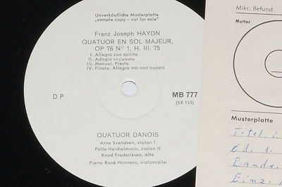 HAYDN,SVENDSEN, HEICHELMANN -Quatuor Danois- LP 1968 Promo Archiv-Copy mint