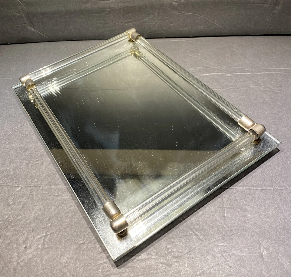 Jewelry Display Serving Tray Rectangle 11” x 8” Rare Vintage Glass - Image 4 of 4