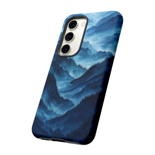 For iPhone / Galaxy / Pixel | Phone-Ink Case - Blue Forest Mountain Watercolor - 第 114/139 張圖片