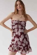 URBAN OUTFITTERS Strapless Babydoll Mini Dress Women's Size S NWOT Strawberries