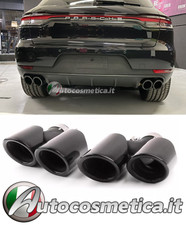 KIT TRASFORMAZIONE 4 TERMINALI ACCIAIO NERO PORSCHE MACAN 95B 2014-2024