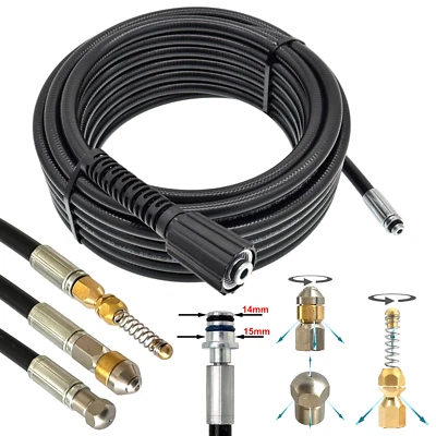 M&M SMARTEK® Rohrreinigungsschlauch für Hochdruckreiniger universal mit M22 IG 14mm/15mm Dorn