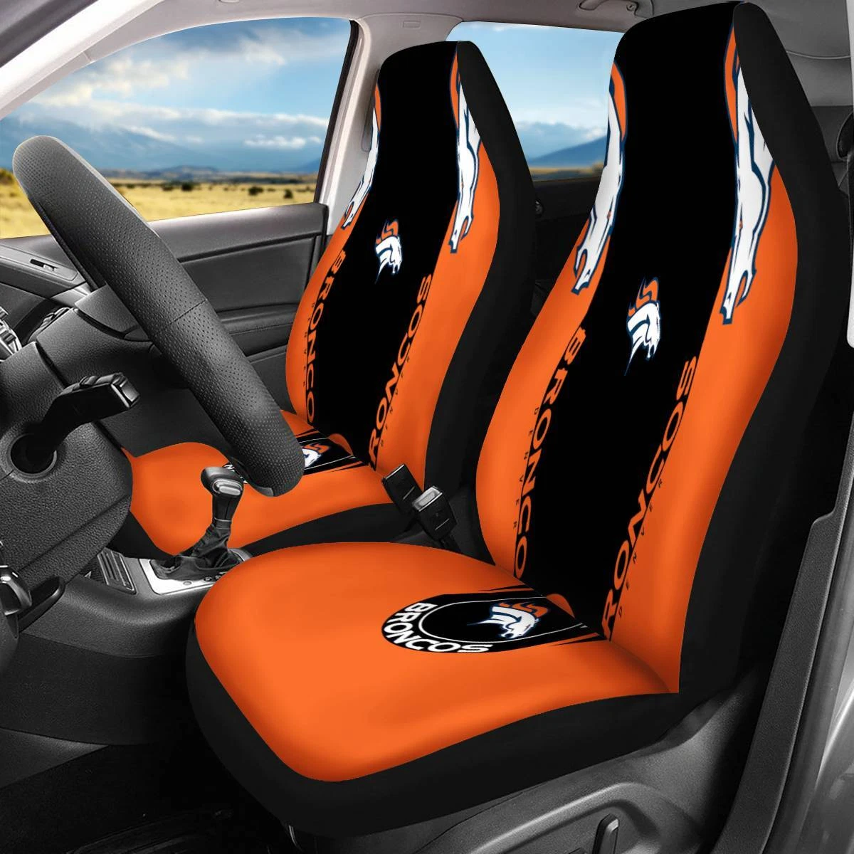 Car Seat Cover Seat Protector 2Pc for Denver Broncos