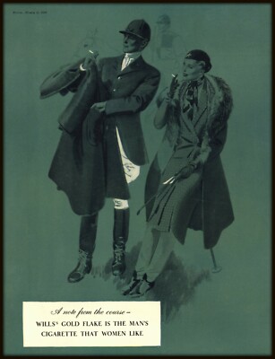 wills cigarette advertisement VINTAGE 2-Sided Advertisement - WILLS CIGARETTES / AUSTIN REED CLOTHING -  1939