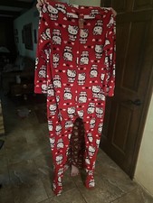 Hello Kitty Sanrio 1-piece Sz Extra Large XL Red All Over Print Full PJ