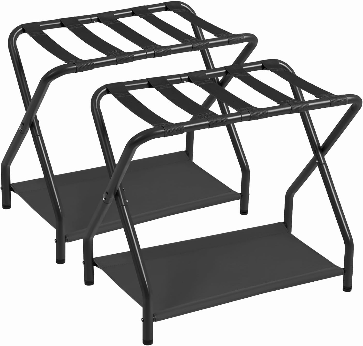 Luggage Rack, Set of 2, Foldable Suitcase Stands for Guest Room, Metal Luggage H-image
