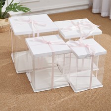Clear PVC Gift Boxes Cake Candy Packaging Transparent Box Wedding Favour Box