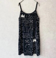 Rare Alice + Olivia X Basquiat Dress Delaina Size S Black White Logo