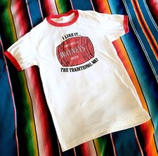 Vintage 1987 Watneys Red Barrel Novelty Ringer T Shirt Sm Med 80s Beer Tee