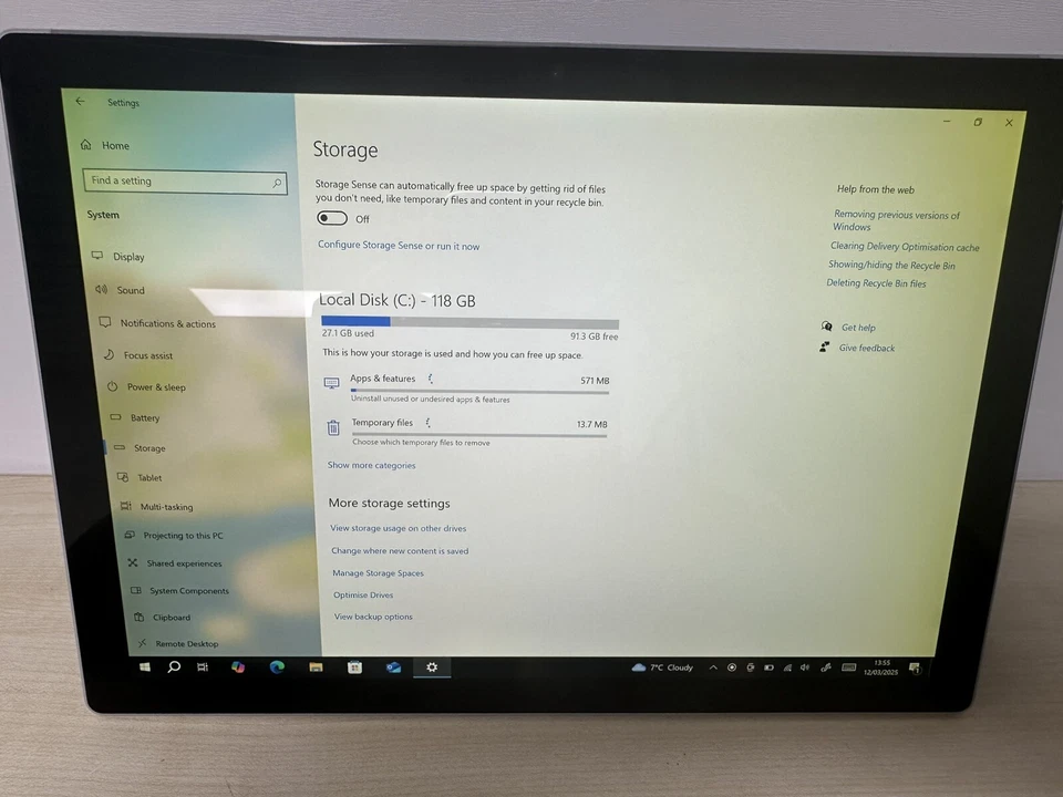 Microsoft Surface Pro 6 Tablet 12.3" i5-7300U 8GB RAM 128GB Yellow screen READ - Image 2 of 4