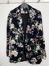 Cynthia Rowley Blazer Jacket S Women Floral Open Long Sleeve