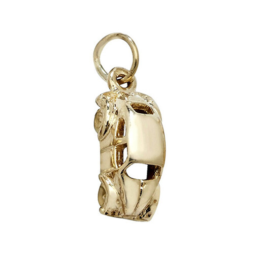 Hallmarked 9ct Yellow Gold 23mm 3D Beetle Car Pendant - Gift Boxed - Free Post - Picture 1 of 2