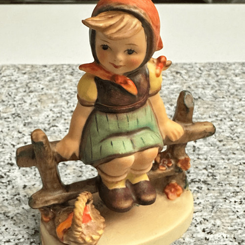 Hummel Goebel Girl Just Resting” Porcelain Figurine Circa 1960 Vintage TMK 4