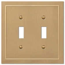 AMERELLE Bethany 2 Gang Toggle Metal Wall Plate - Brushed Bronze