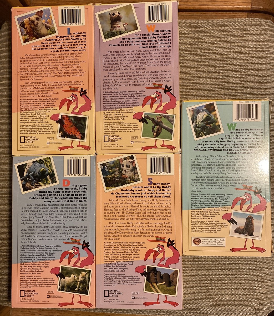 5 x GeoKids National Geographic VHS 94”Videos Bear Cubs Cool 5 x GeoKids National Geographic VHS 94”Videos Bear Cubs Cool